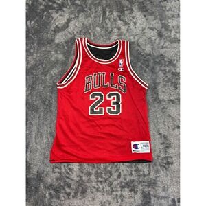Champion Jersey Kids L 14-16 Red Michael Jordan Chicago Bulls 23 Basketball Mesh